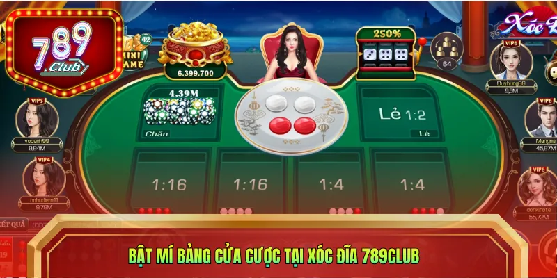 Bật mí bảng cửa cược tại Xóc Đĩa 789club